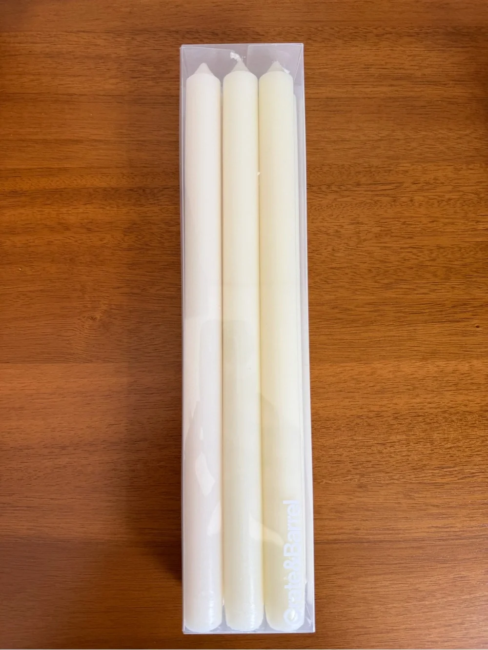 Crate & Barrel Ivory Tapered Candles